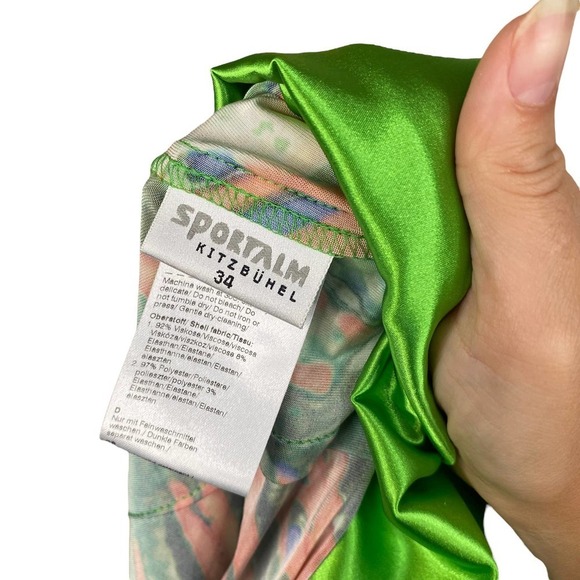 Sportalm Kitzbuhel Jasmin Coral Reef Abstract Tropical Plunge Sheath Dress SZ 6 - Picture 9 of 10